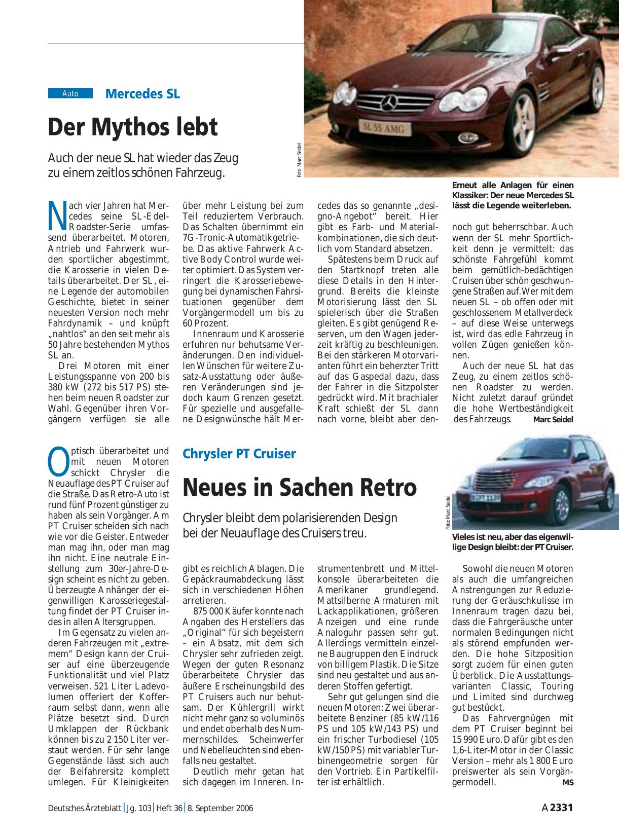 Vorschauseite 1: Mercedes SL: Der Mythos lebt