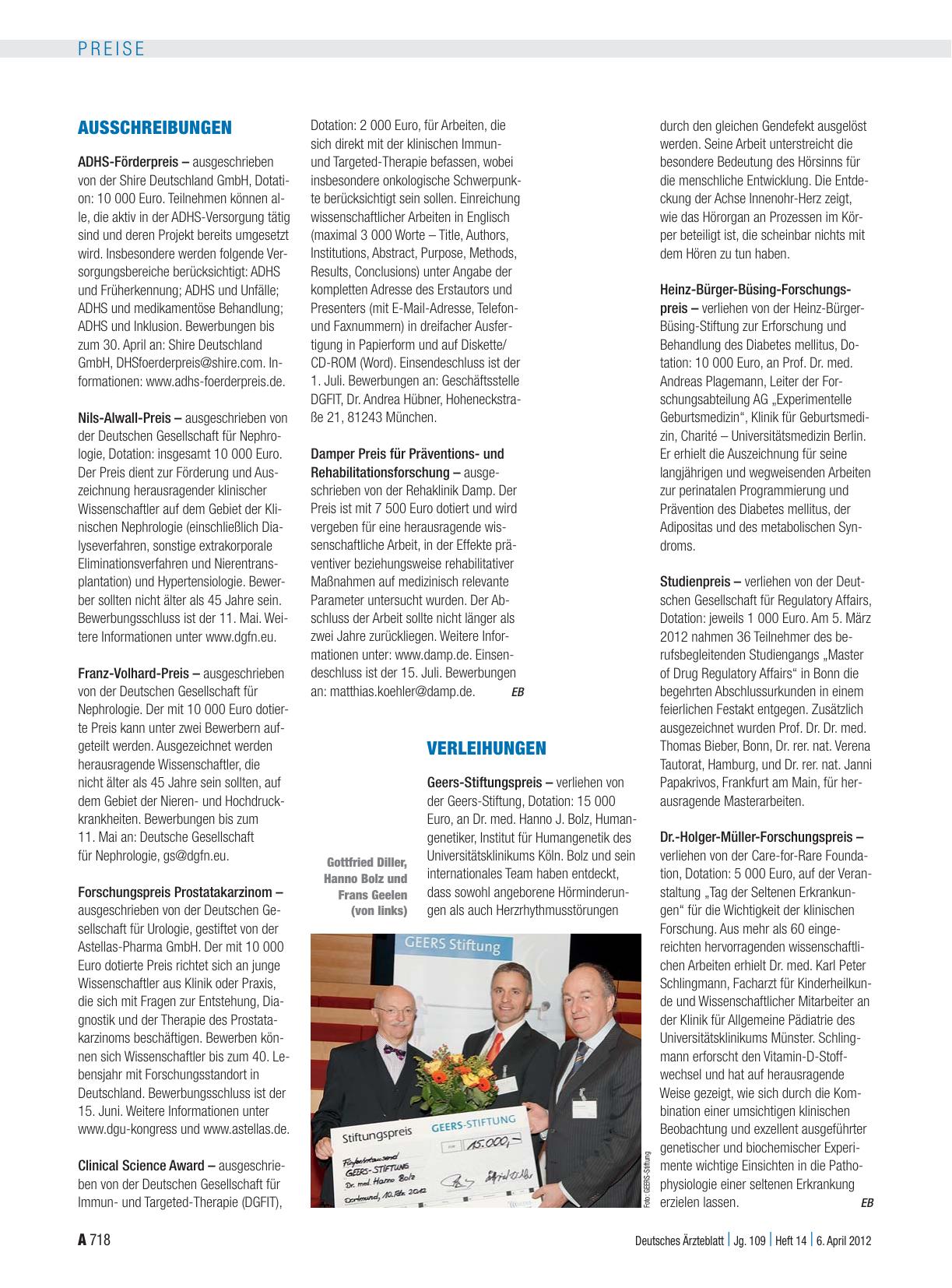 Vorschauseite 1: Ausschreibungen