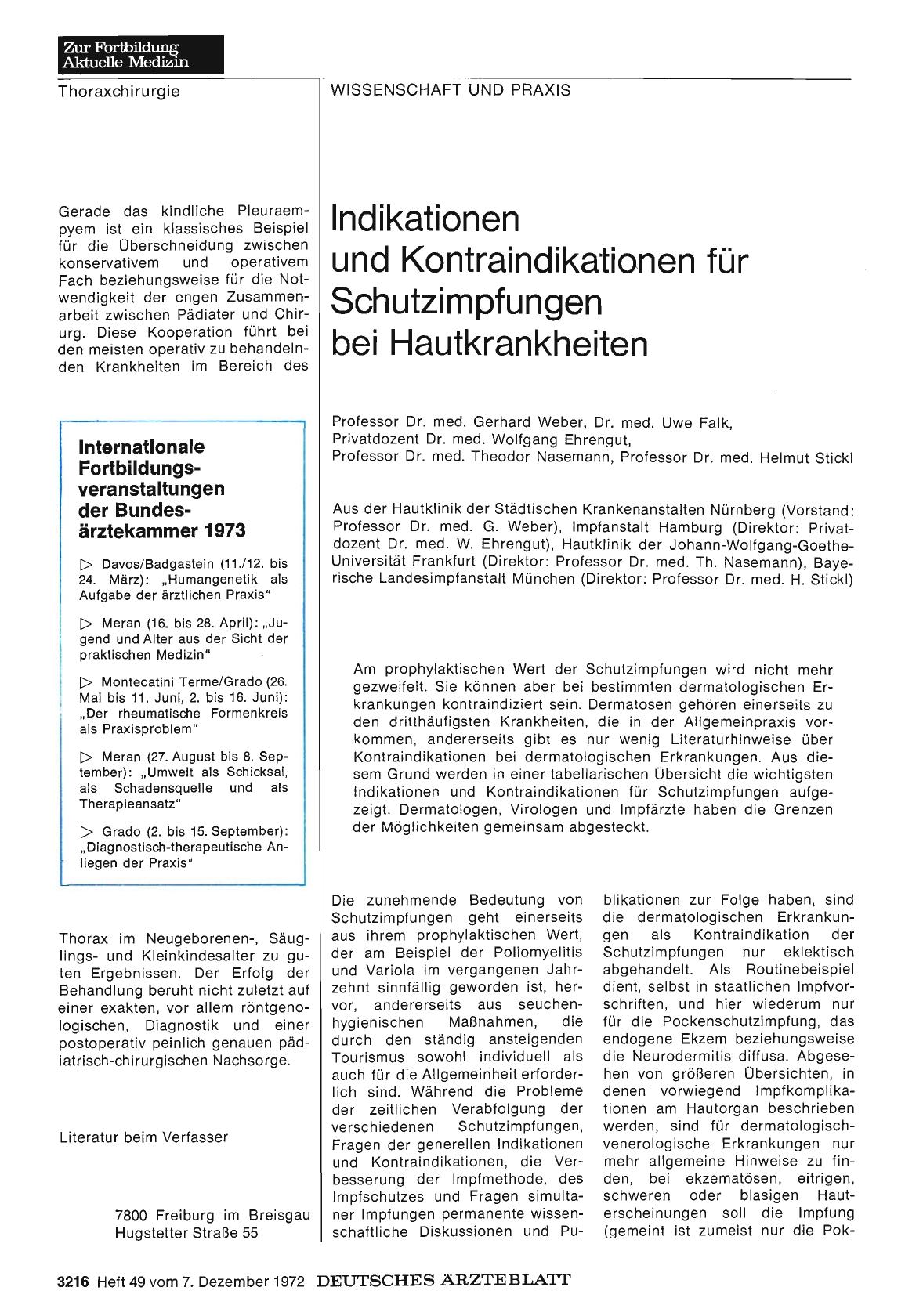Vorschauseite 1: Indikationen und Kontraindikationen für Schutzimpfungen bei Hautkrankheiten