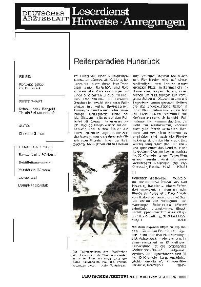 Vorschauseite 1: Reiterparadies Hunsrück
