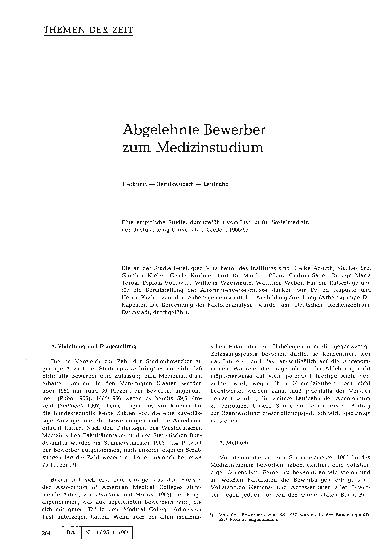 Vorschauseite 1: Abgelehnte Bewerber zum Medizinstudium