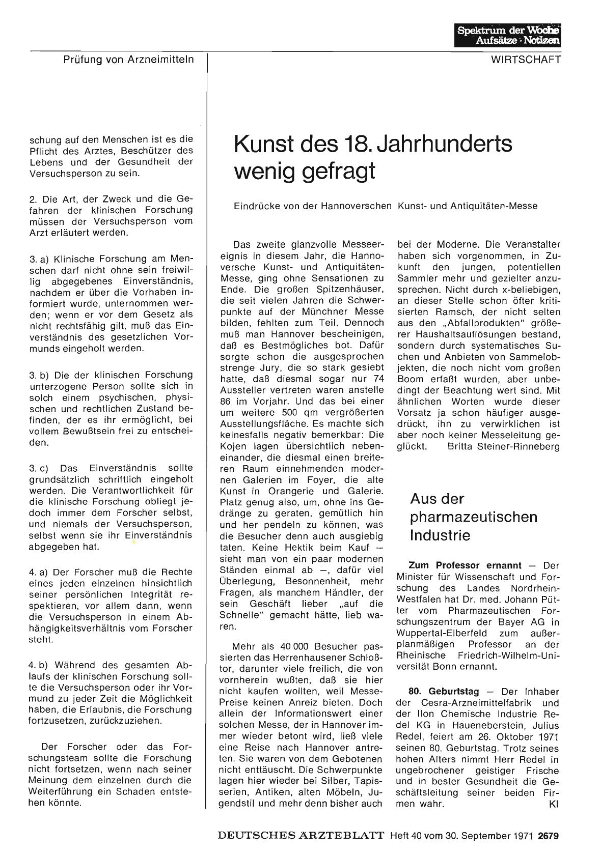 Vorschauseite 1: Kunst des 18. Jahrhunderts wenig gefragt