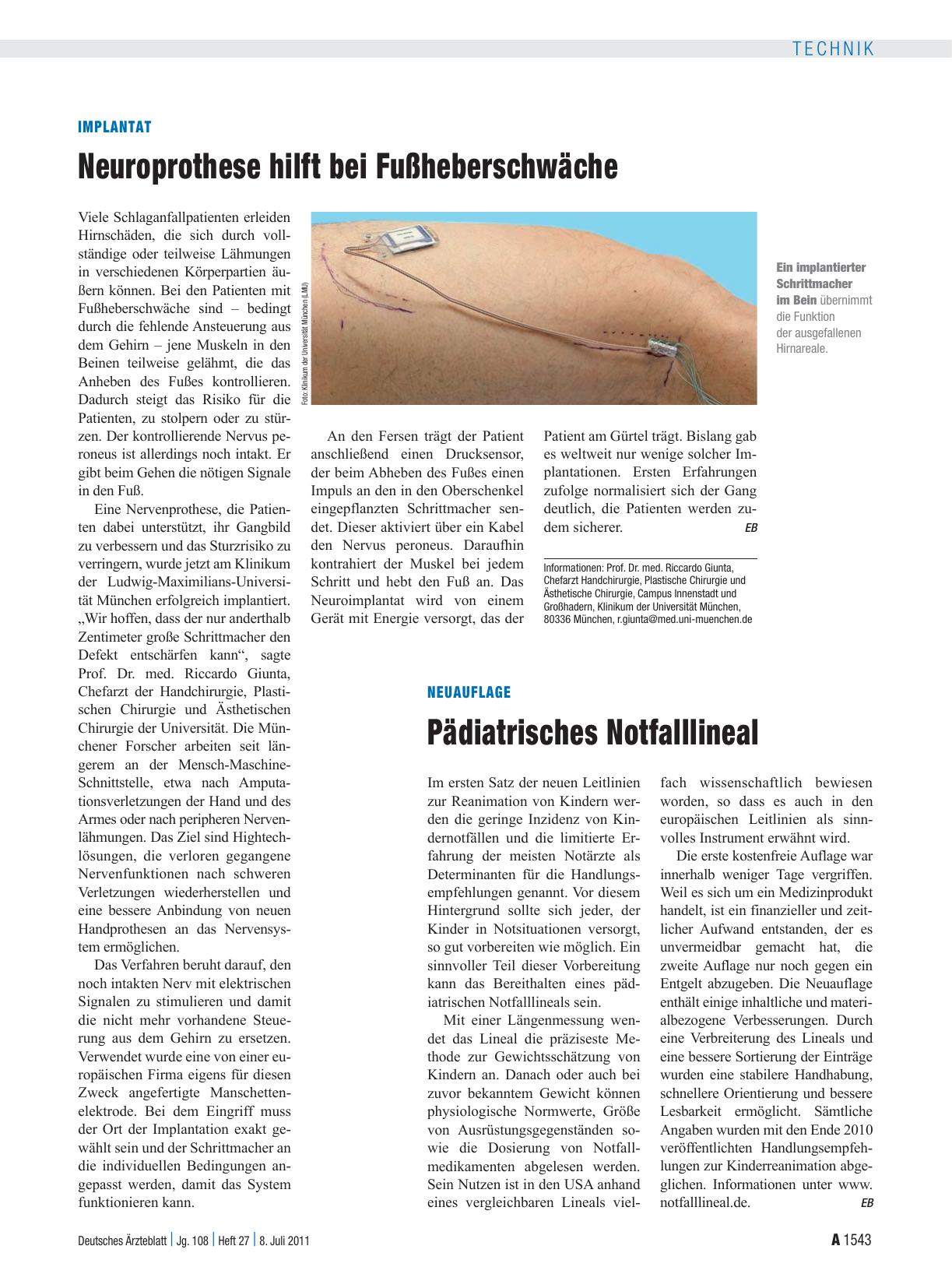Vorschauseite 1: Neuauflage: Pädiatrisches Notfalllineal