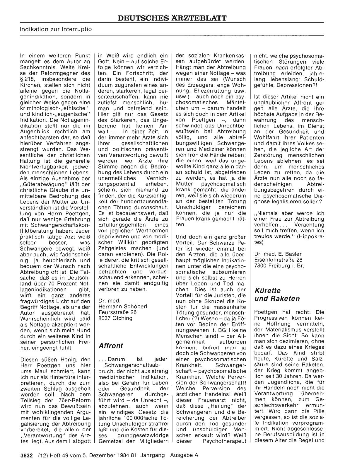 Vorschauseite 1: „Auf dem Wege zu einer ärztlichen Indikation”: Affront