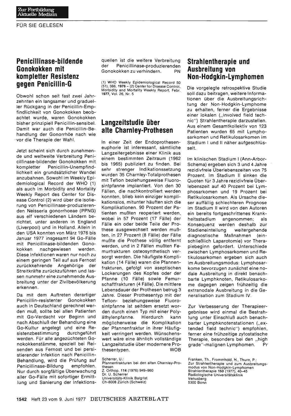 Vorschauseite 1: Penicillinase-bildende Gonokokken mit kompletter Resistenz gegen Penicillin-G