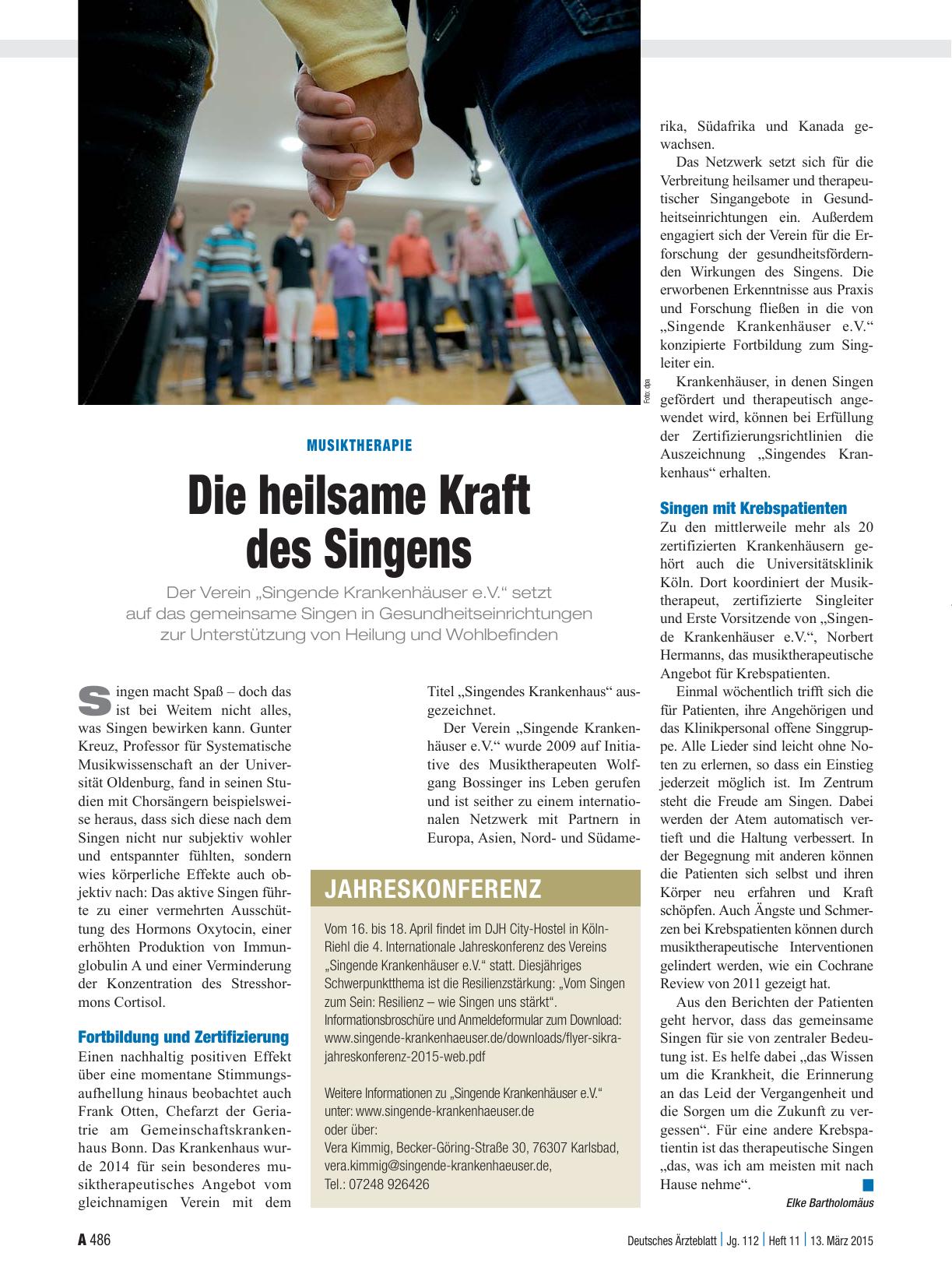 Vorschauseite 1: Musiktherapie: Die heilsame Kraft des Singens