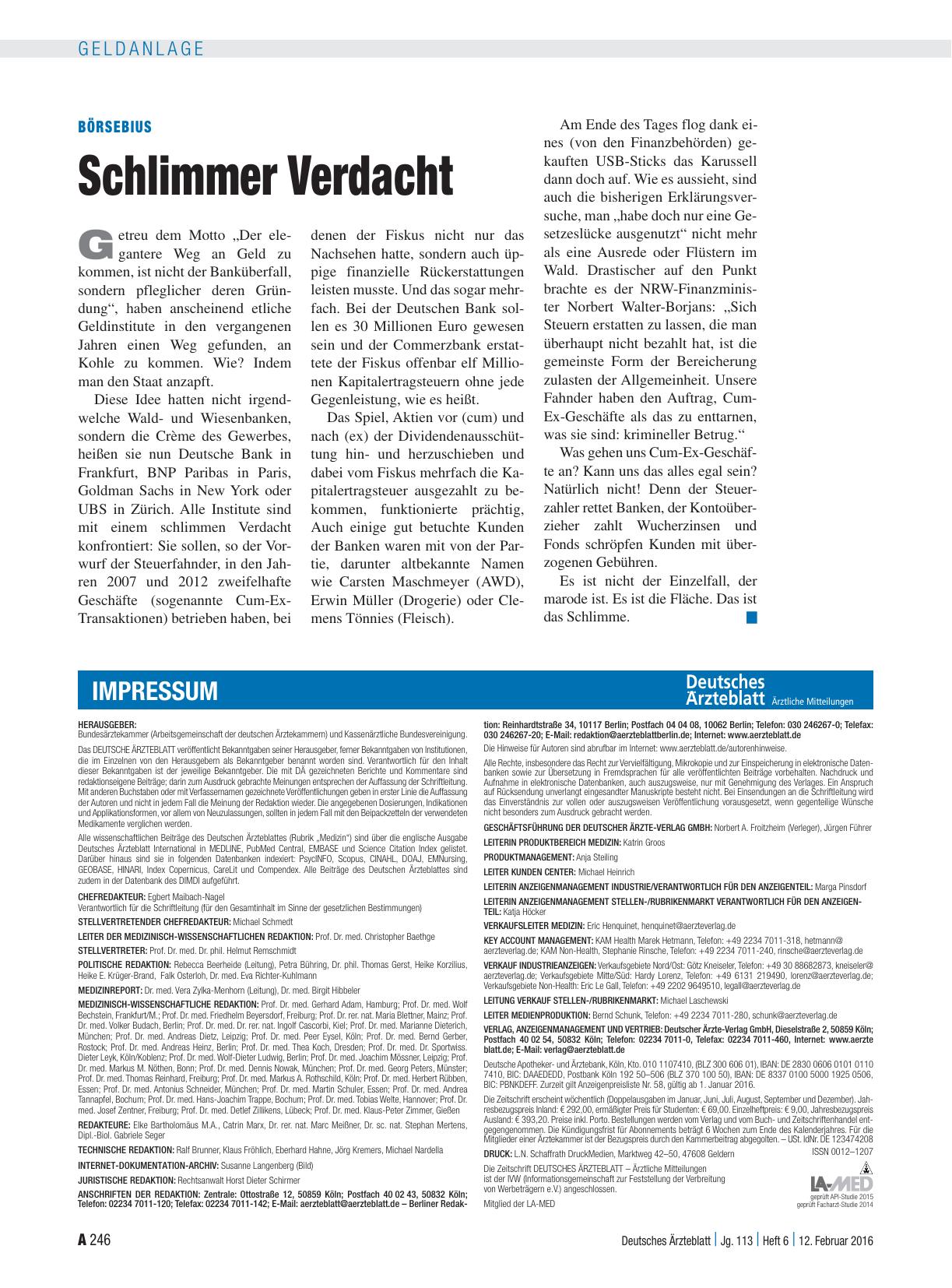 Vorschauseite 1: Börsebius: Schlimmer Verdacht