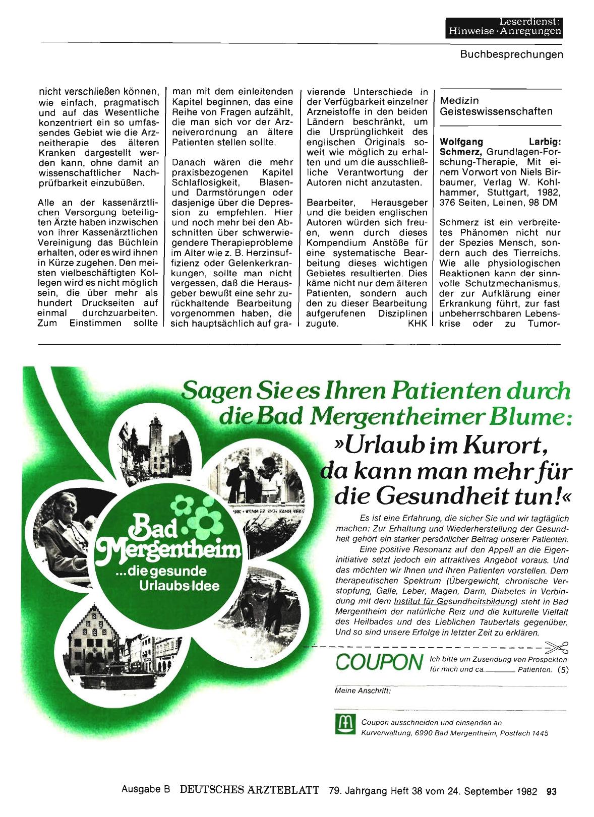 Vorschauseite 1: Medizin - Geisteswissenschaften: Wolfgang Larbig: Schmerz