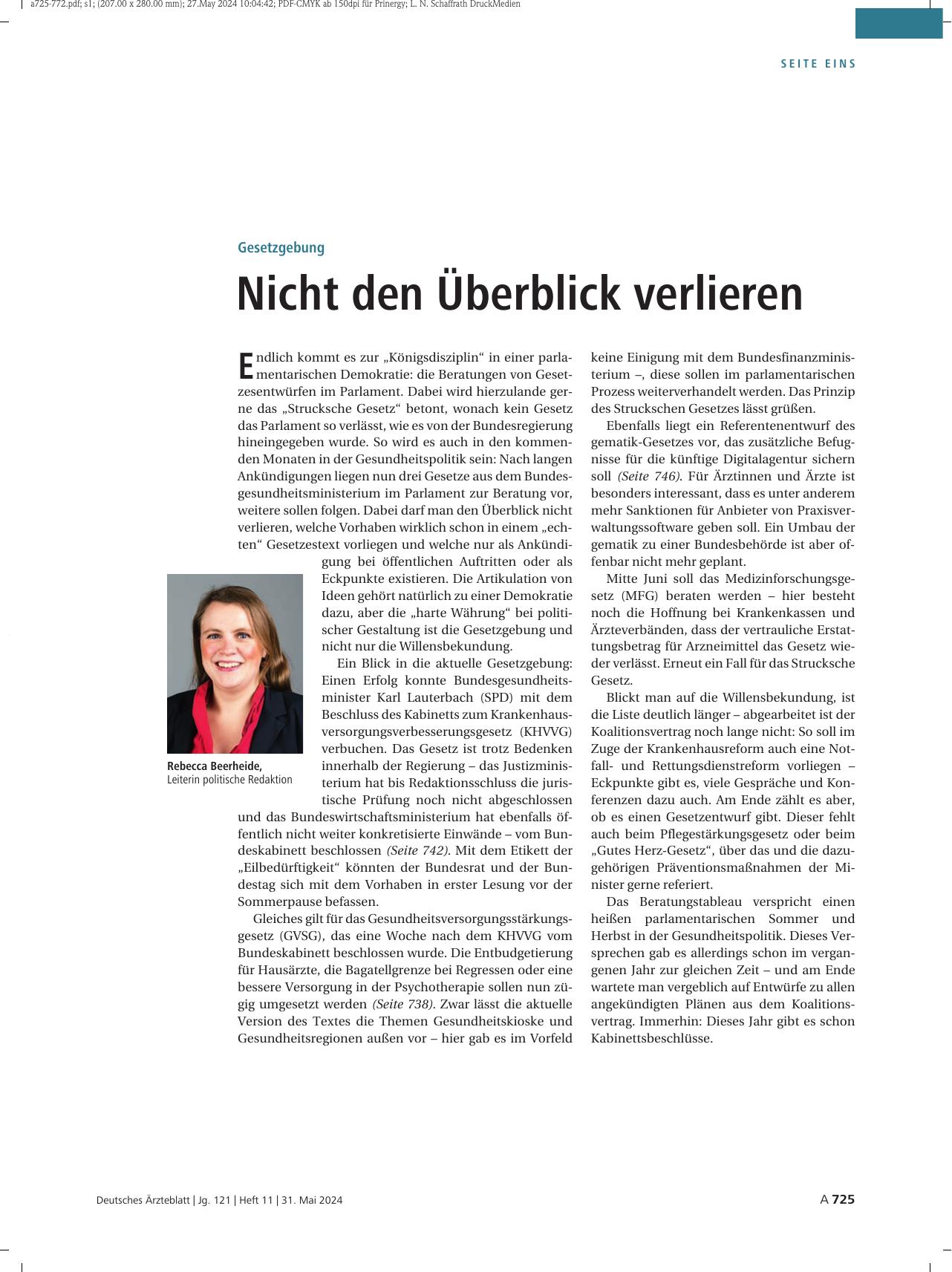 Vorschauseite 1: Gesetzgebung: Nicht den Überblick verlieren