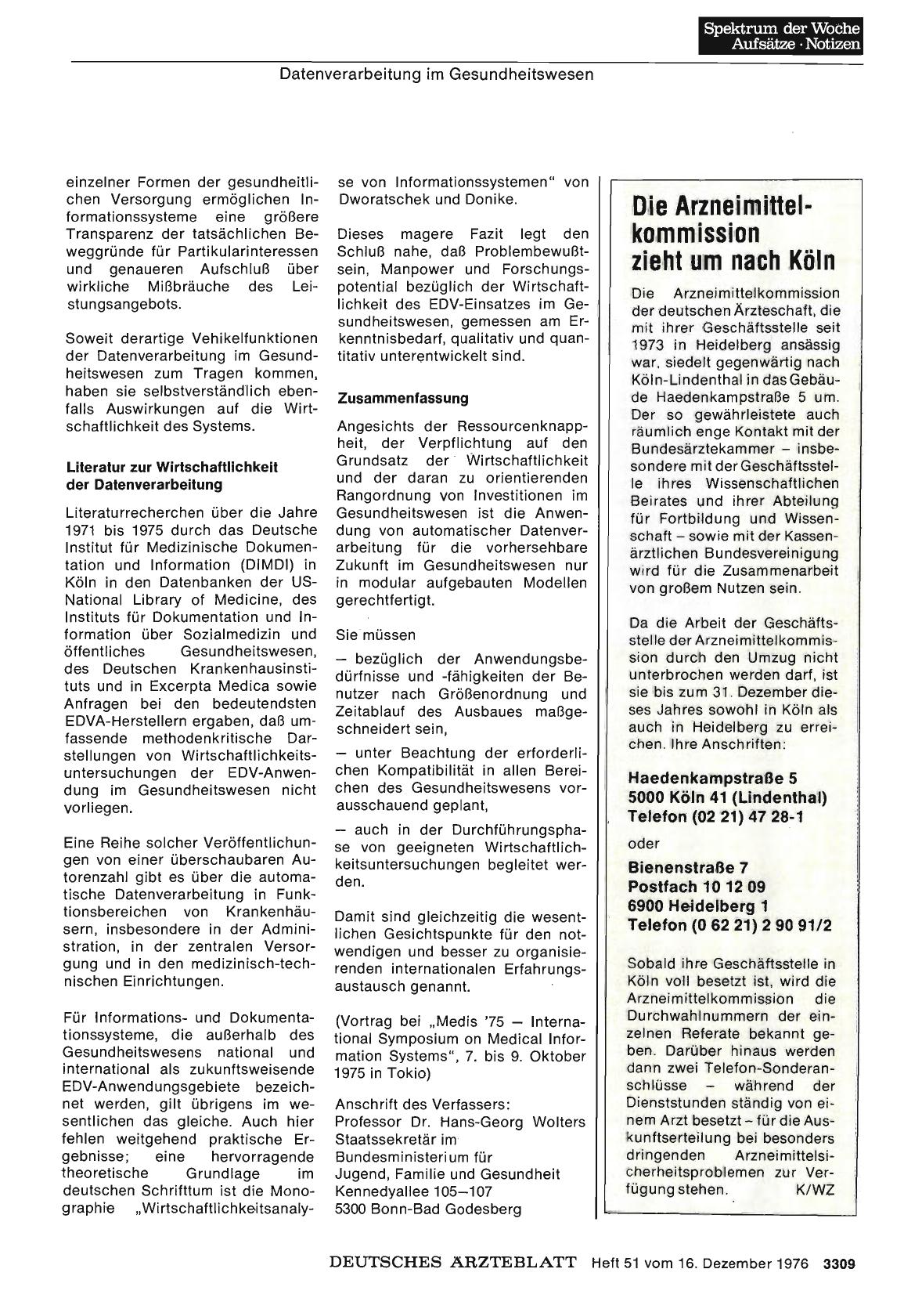 Vorschauseite 1: Die Arzneimittelkommission zieht um nach Köln