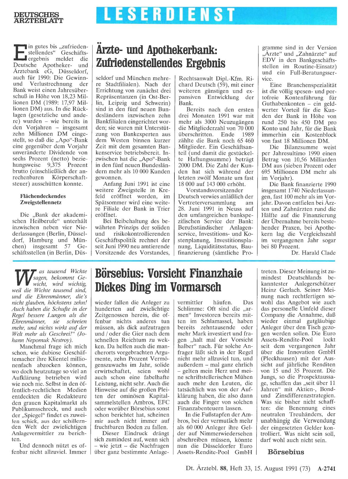 Vorschauseite 1: Börsebius: Vorsicht Finanzhaie: Dickes Ding im Vormarsch