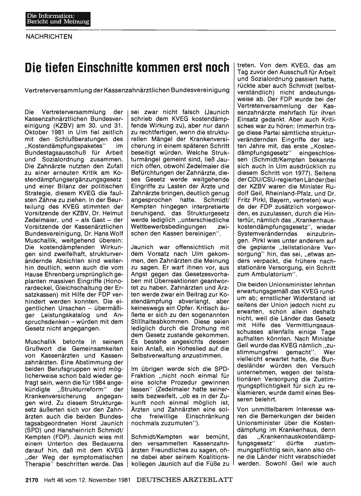 Vorschauseite 1: Die tiefen Einschnitte kommen erst noch