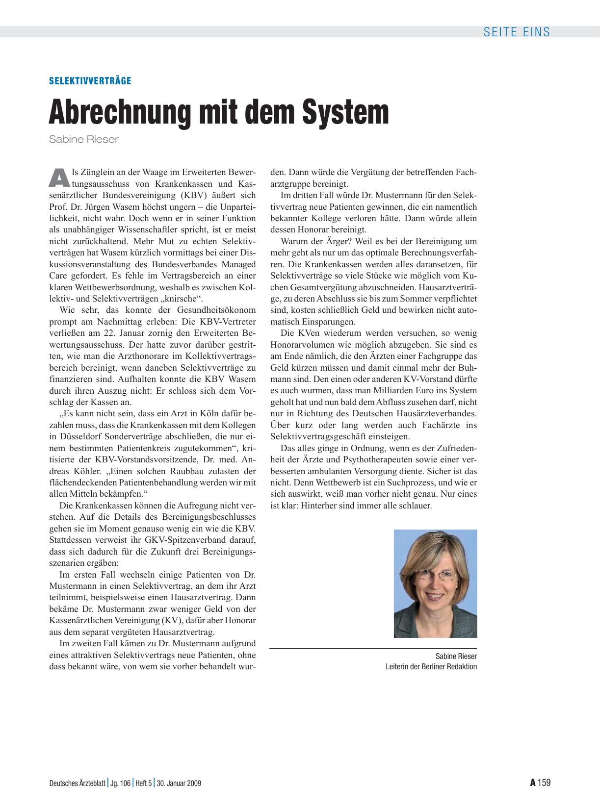 Vorschauseite 1: Selektivverträge: Abrechnung mit dem System