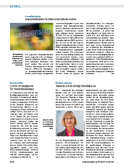Vorschauseite 1: Bundesärztekammer: Susanne Johna kündigt Kandidatur an