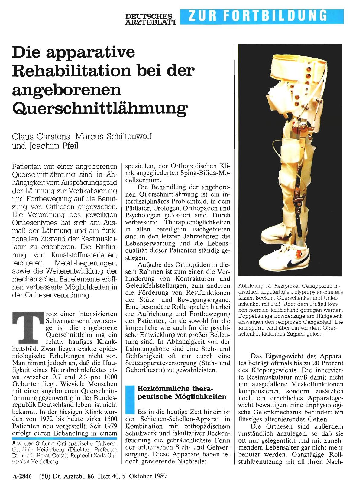 Vorschauseite 1: Die apparative Rehabilitation bei der angeborenen Querschnittlähmung