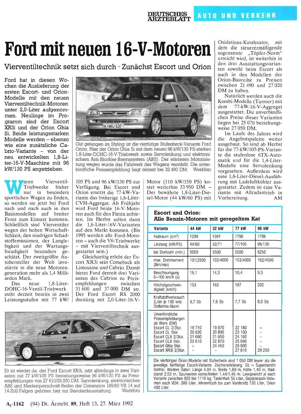 Vorschauseite 1: Ford mit neuen 16-V-Motoren