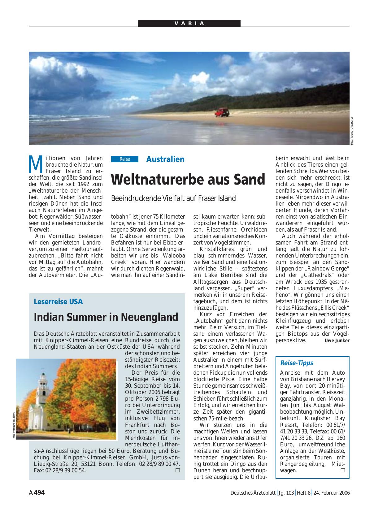 Vorschauseite 1: Leserreise USA: Indian Summer in Neuengland