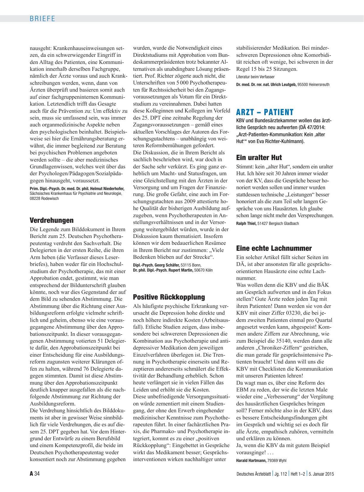 Vorschauseite 1: Arzt – Patient: Ein uralter Hut