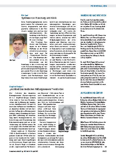 Vorschauseite 1: Namen und Nachrichten