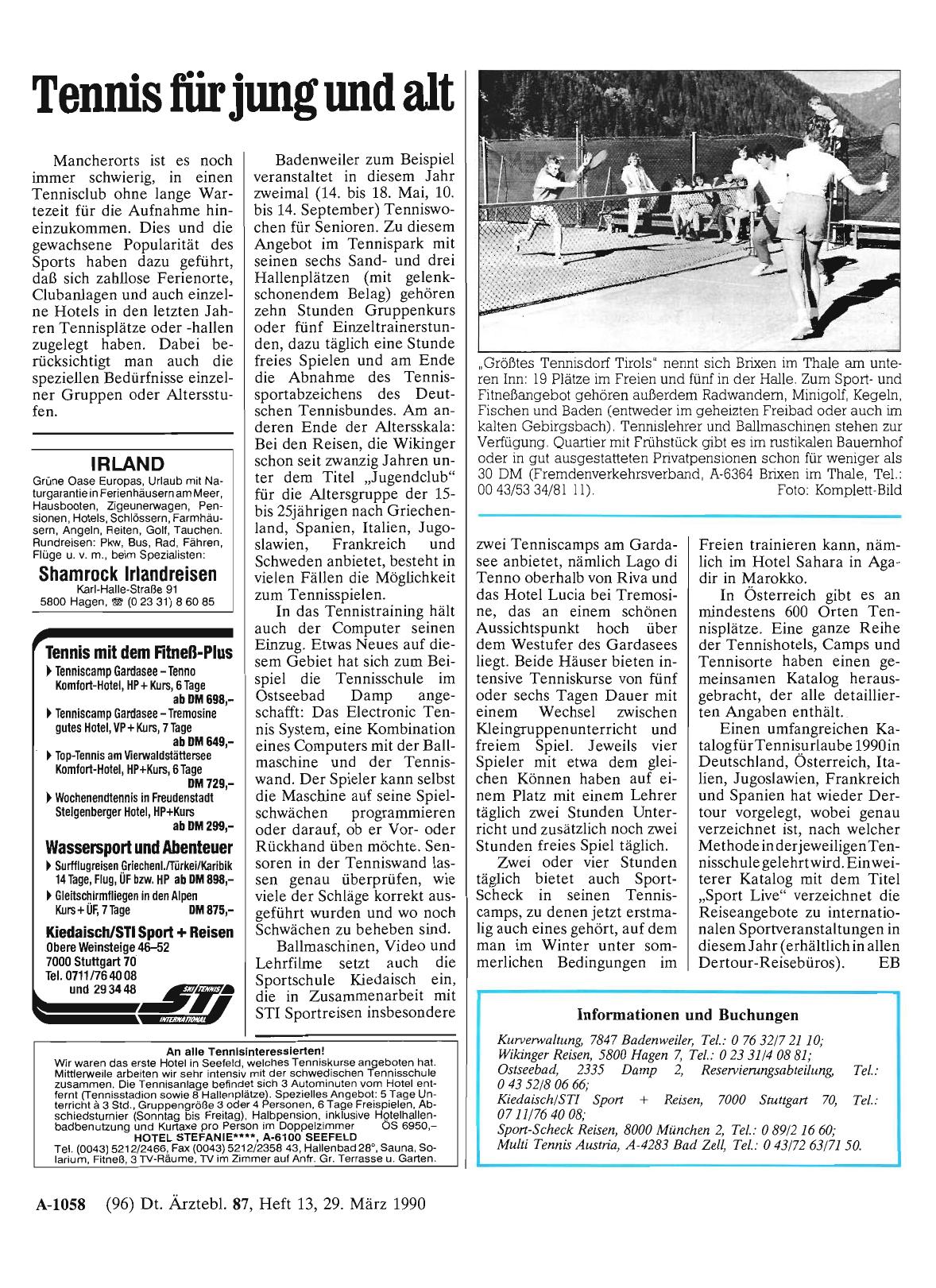 Vorschauseite 1: Tennis für jung und alt