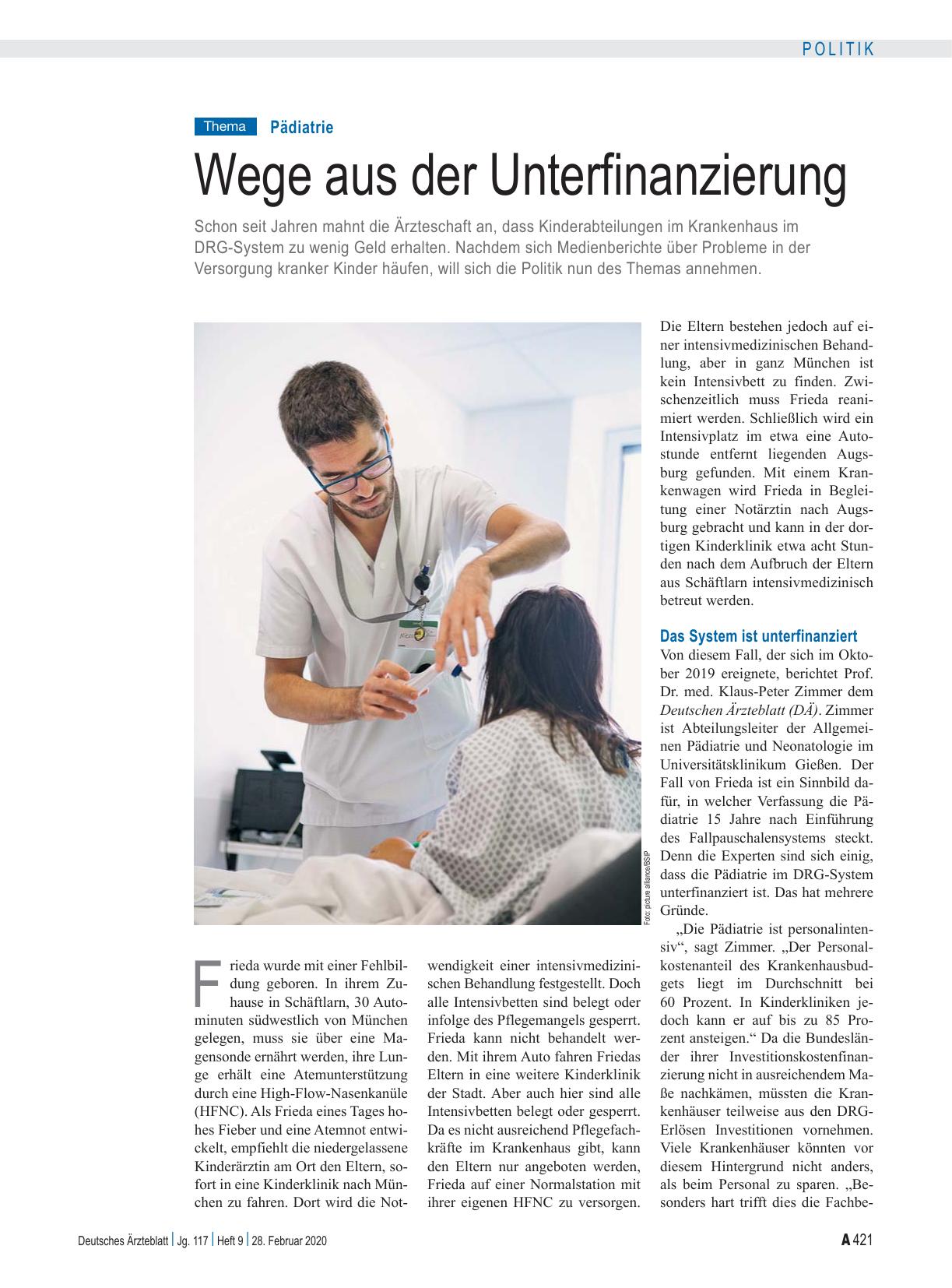 Vorschauseite 1: Pädiatrie: Wege aus der Unterfinanzierung