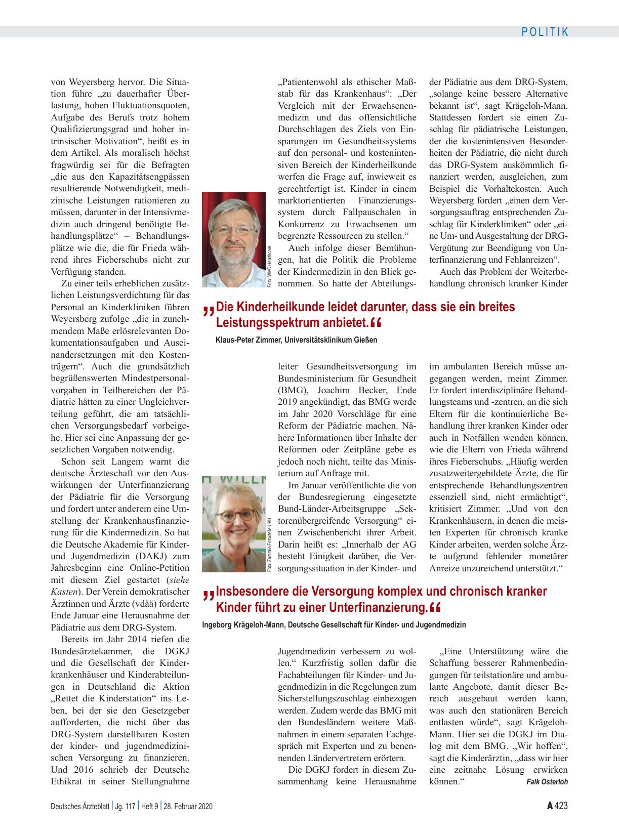 Vorschauseite 3: Pädiatrie: Wege aus der Unterfinanzierung