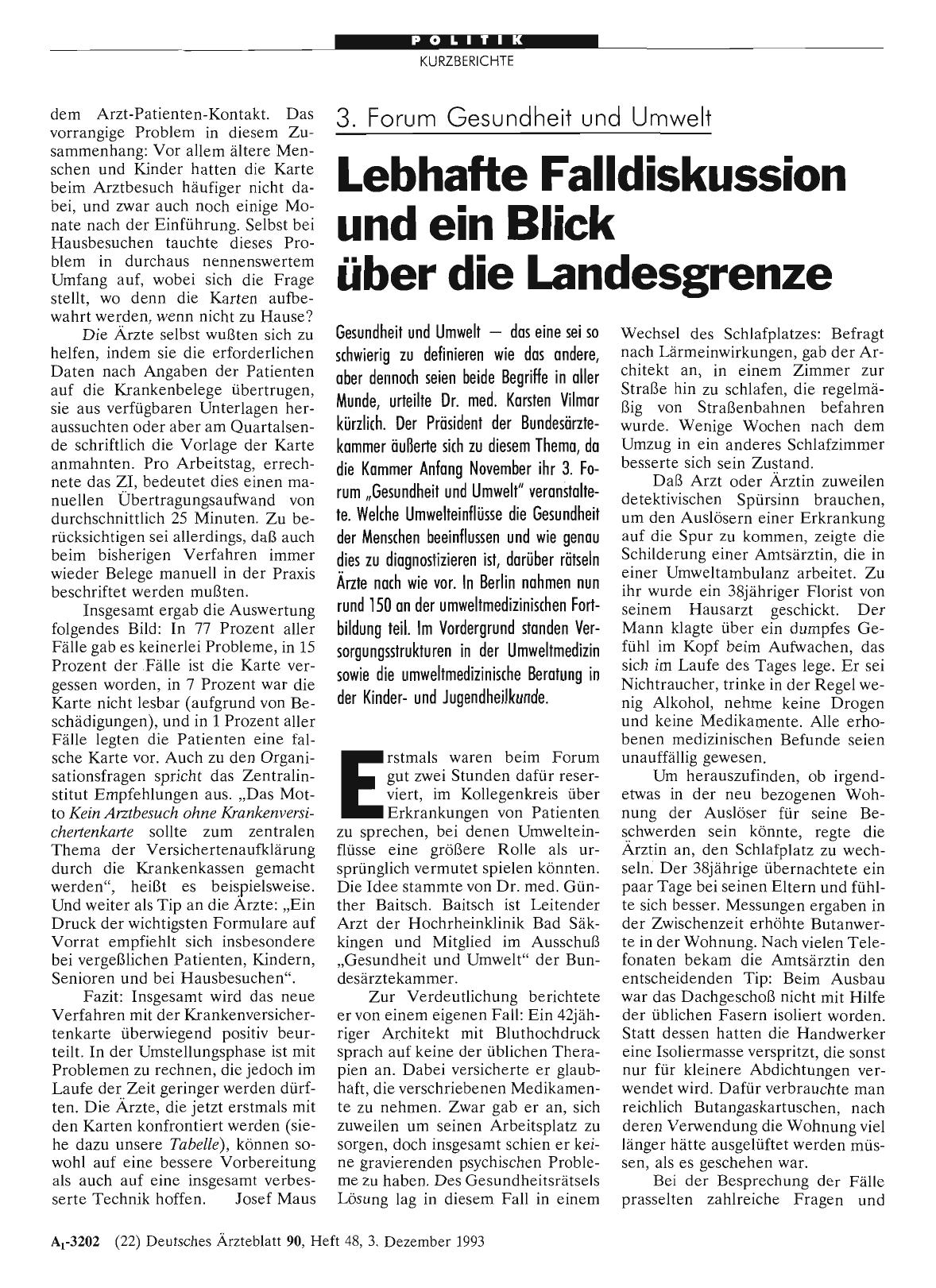 Vorschauseite 1: 3. Forum Gesundheit und Umwelt: Lebhafte Falldiskussion und ein Blick über die Landesgrenze