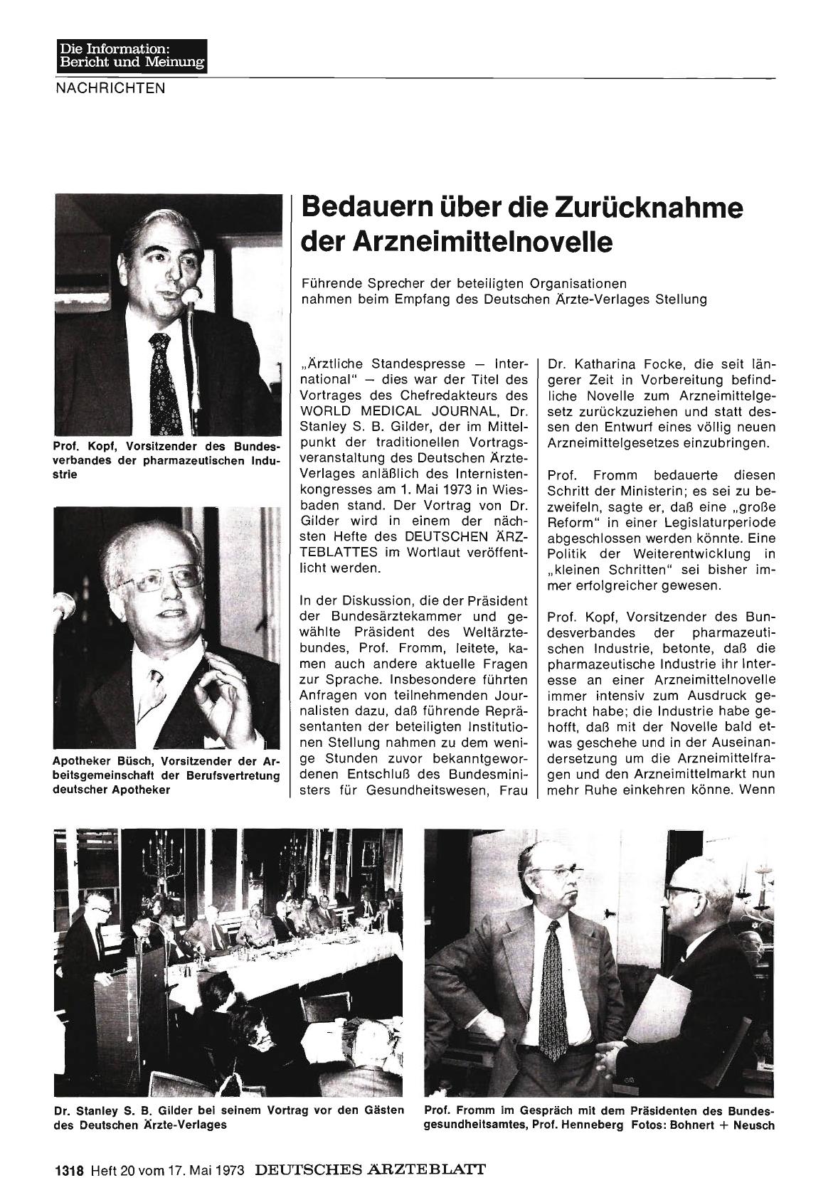 Vorschauseite 1: Bedauern über die Zurücknahme der Arzneimittelnovelle