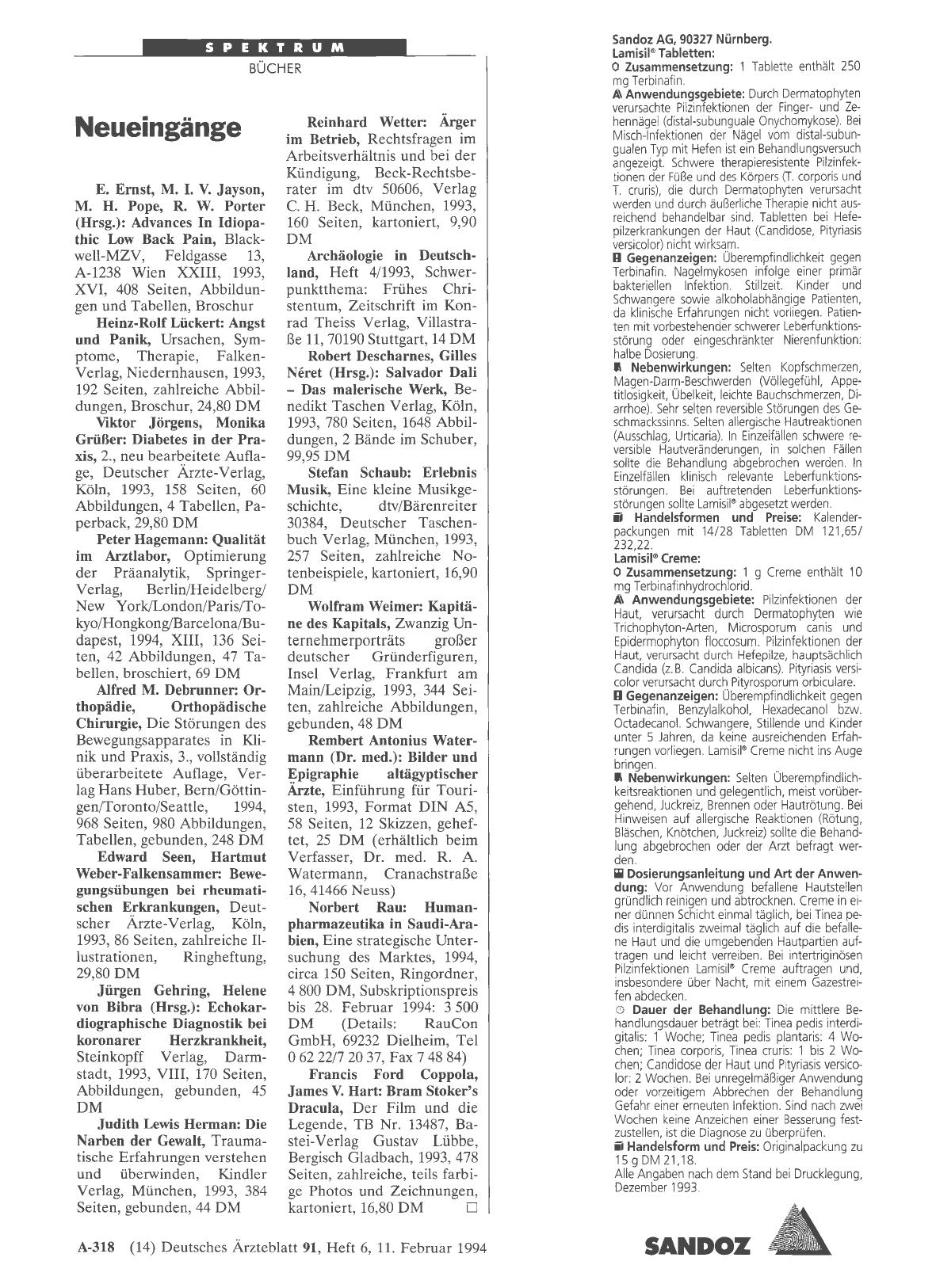 Vorschauseite 1: Neueingänge