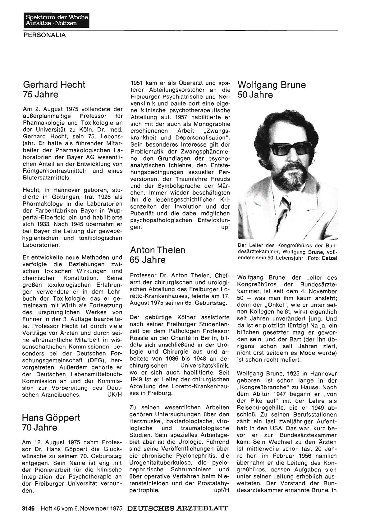 Vorschauseite 1: Hans Göppert 70 Jahre