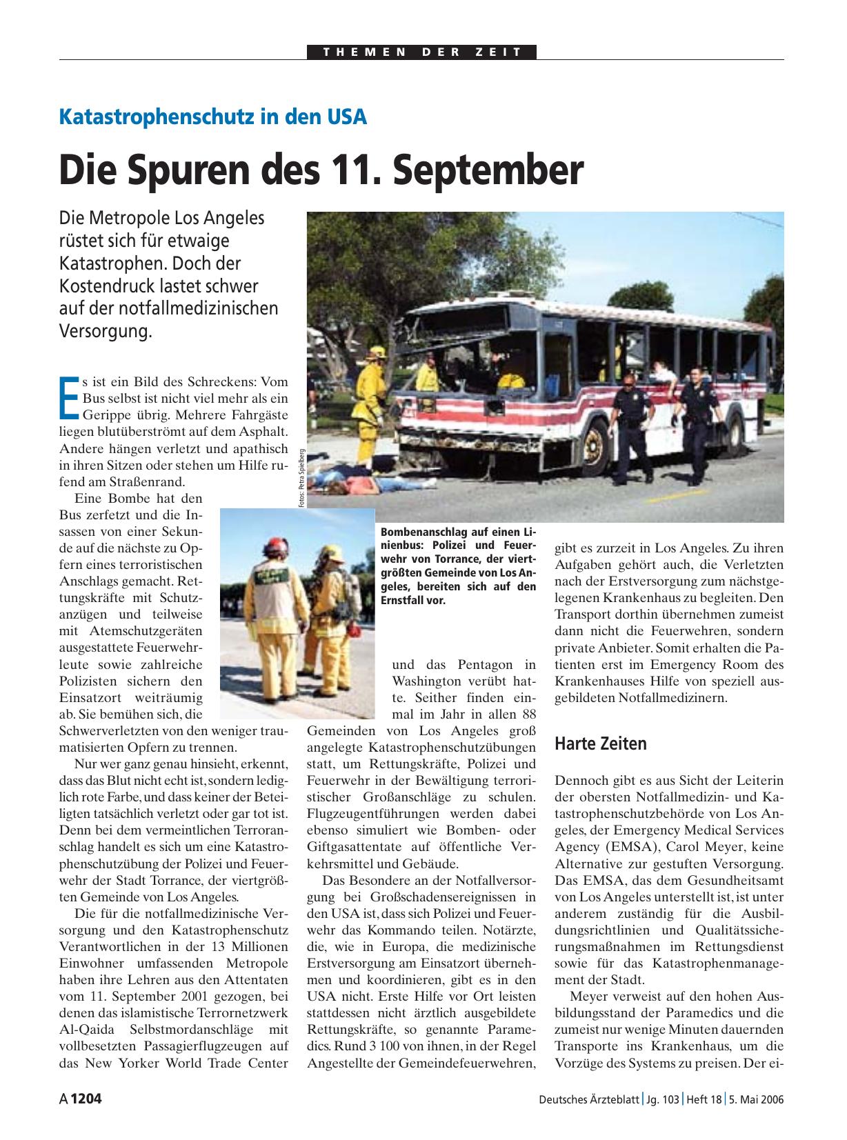 Vorschauseite 1: Katastrophenschutz in den USA: Die Spuren des 11. September