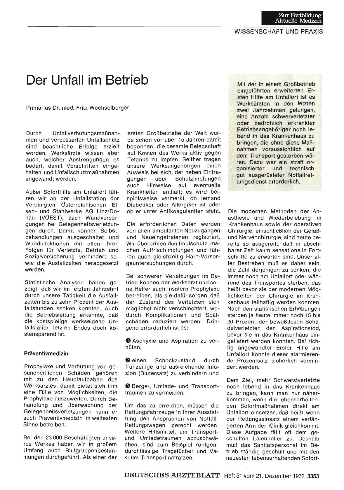 Vorschauseite 1: Der Unfall im Betrieb