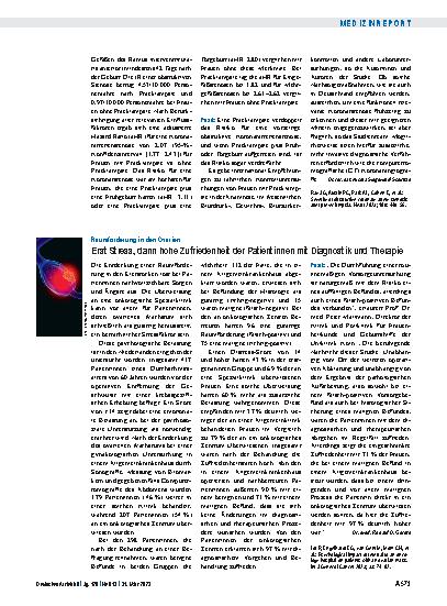 Vorschauseite 1: Raumforderung in den Ovarien: Erst Stress, dann hohe Zufriedenheit der Patientinnen mit Diagnostik und Therapie