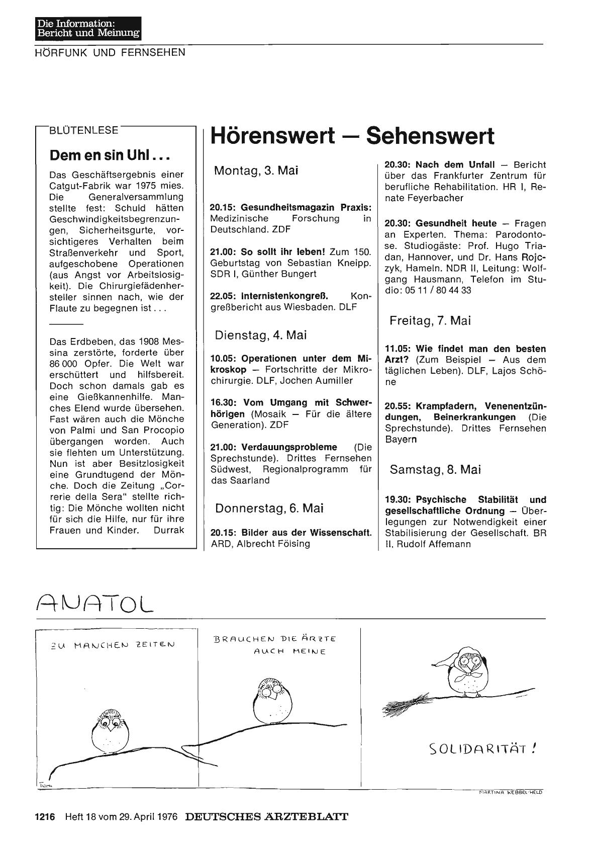 Vorschauseite 1: Hörenswert — Sehenswert
