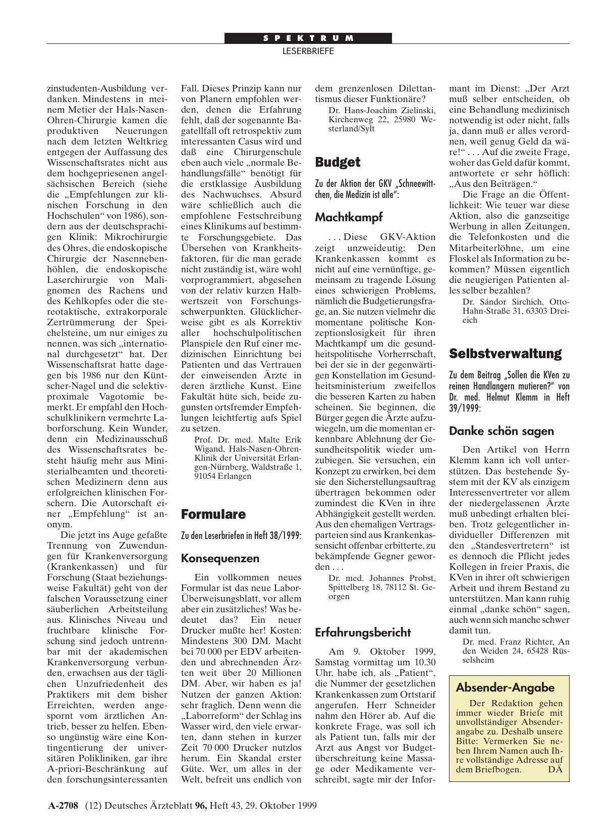 Vorschauseite 1: Selbstverwaltung: Danke schön sagen