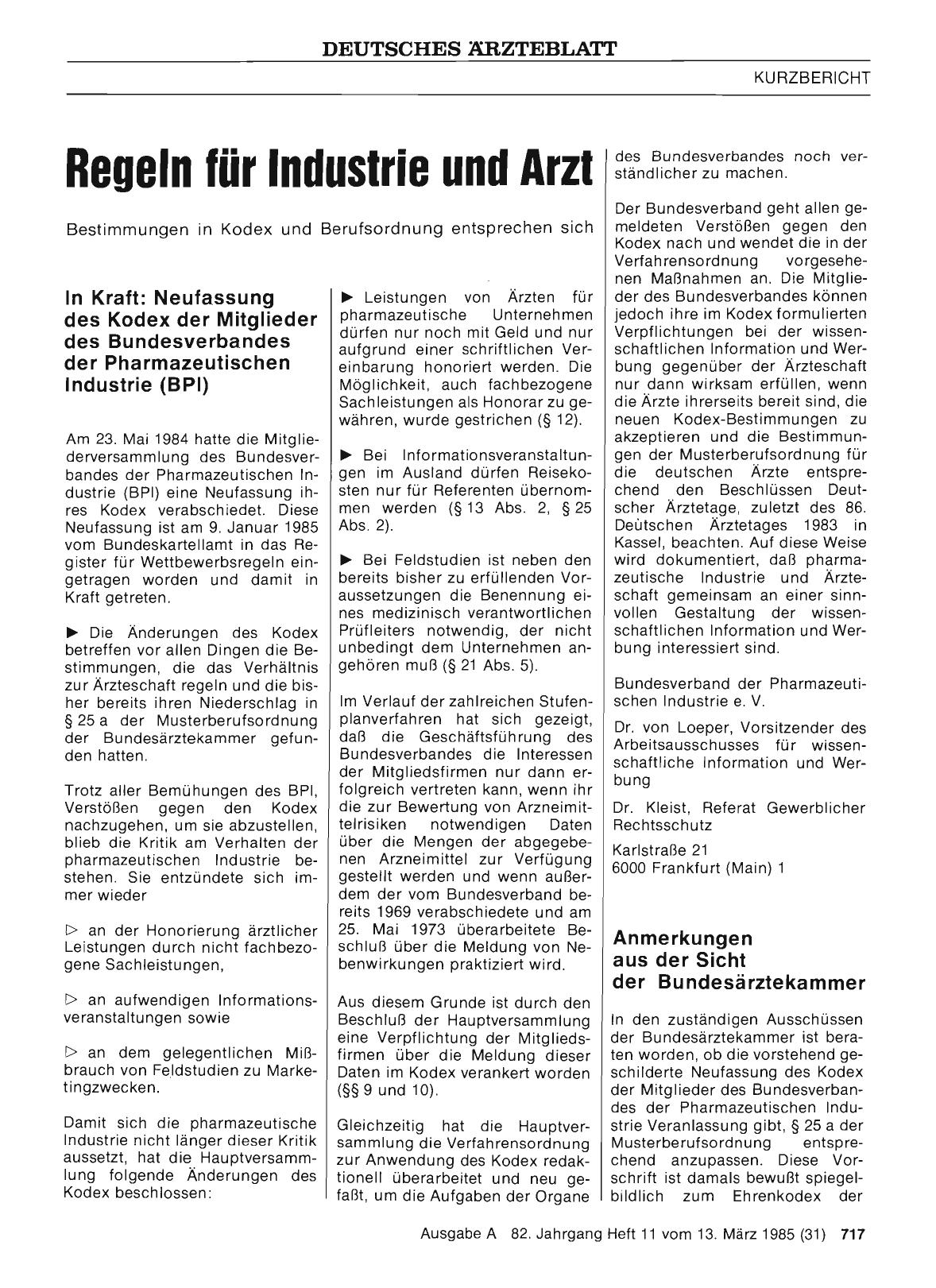 Vorschauseite 1: Regeln für Industrie und Arzt