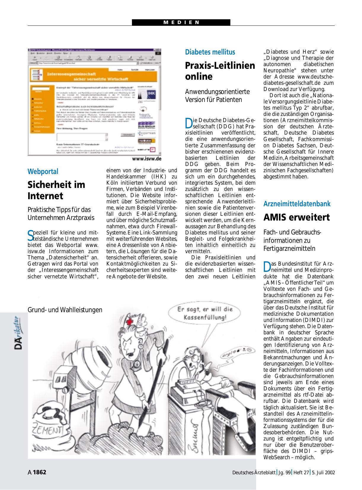 Vorschauseite 1: Arzneimitteldatenbank: AMIS erweitert