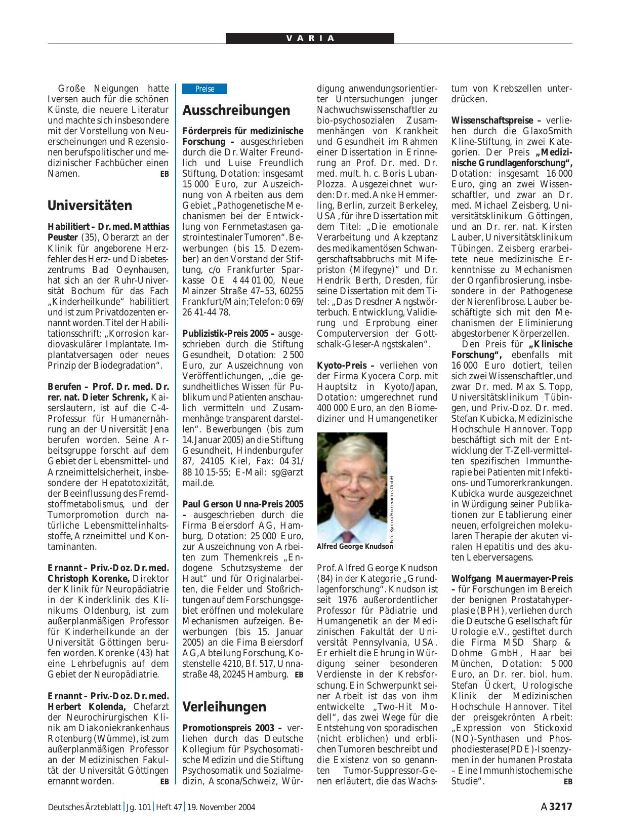 Vorschauseite 1: Universitäten