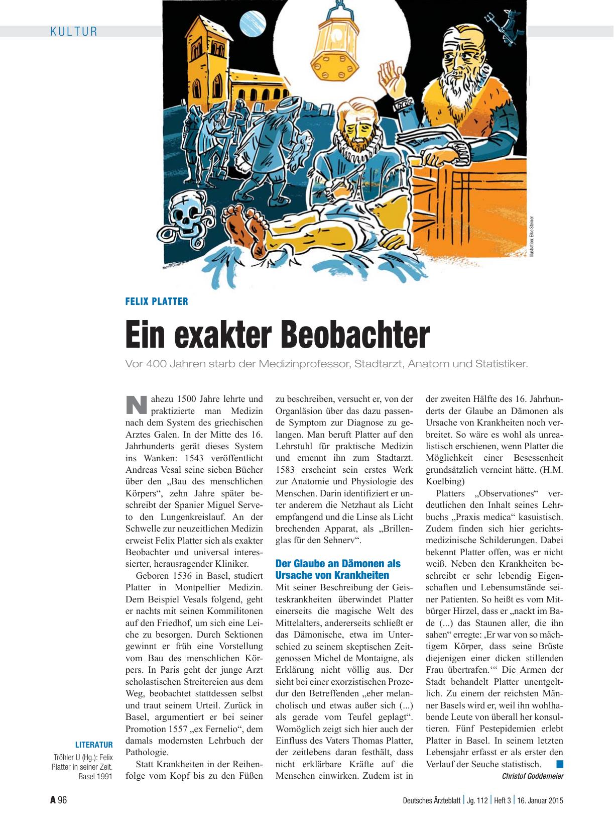 Vorschauseite 1: Felix Platter: Ein exakter Beobachter