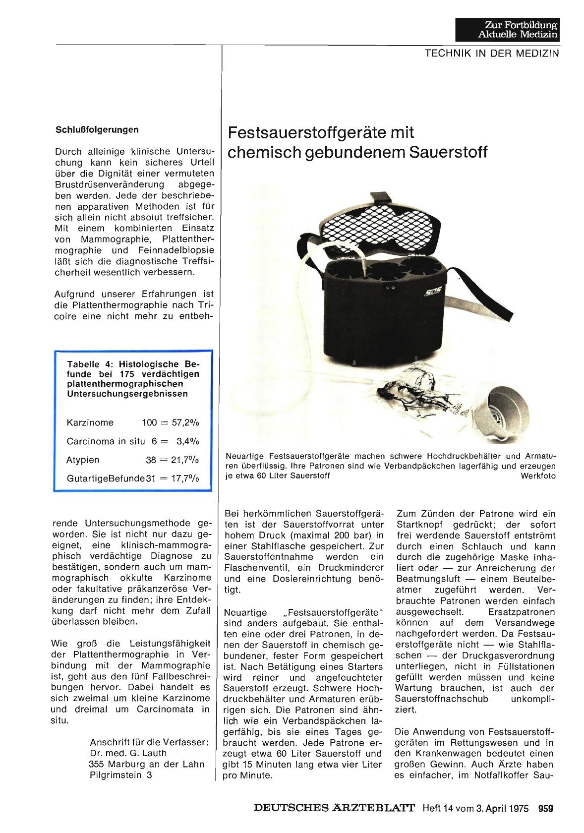 Vorschauseite 1: Festsauerstoffgeräte mit chemisch gebundenem Sauerstoff