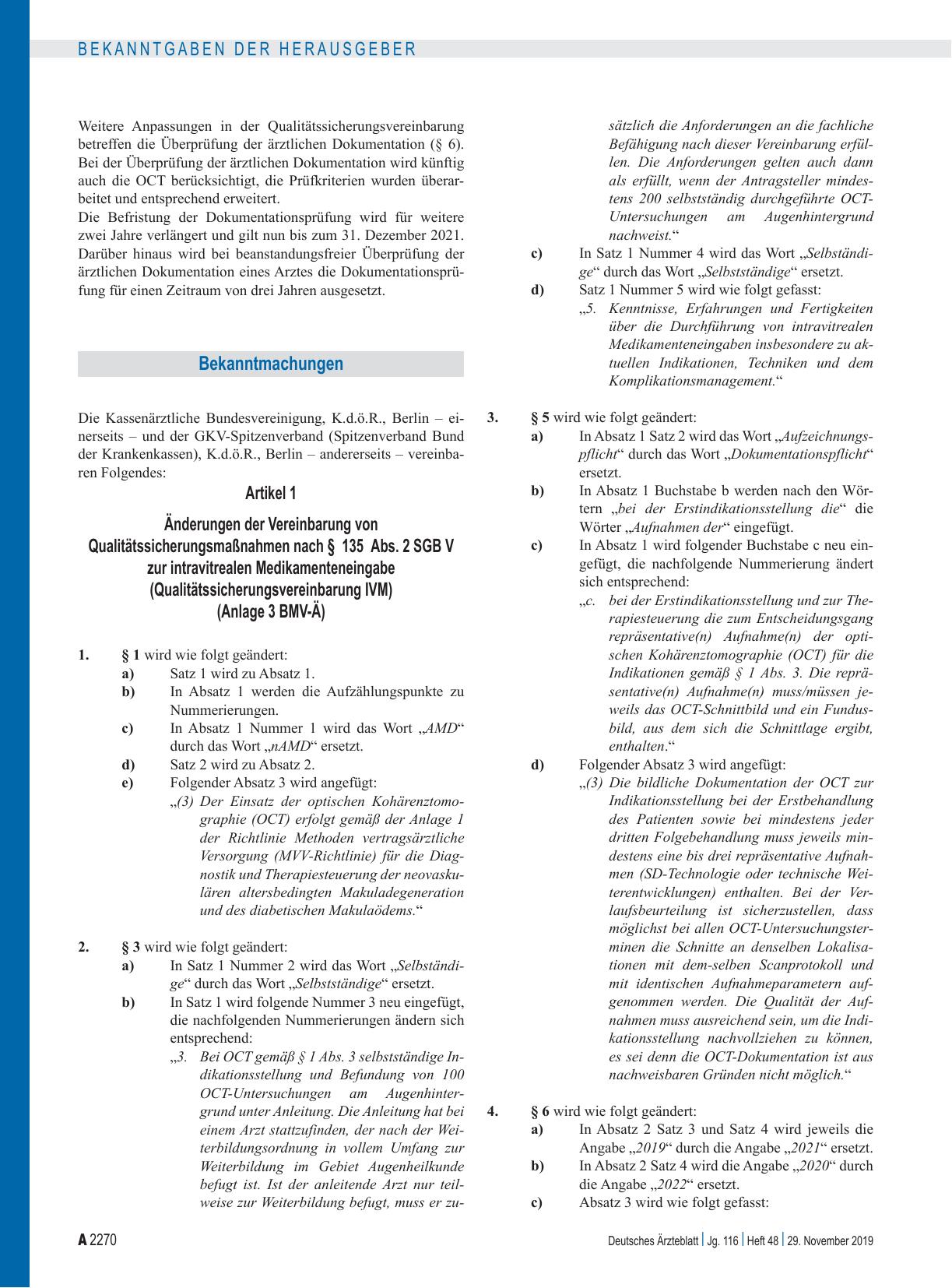 Vorschauseite 2: Änderung der Vereinbarung nach § 119b Abs. 2 SGB V zur Förderung der kooperativen und koordinierten ärztlichen und pflegerischen Versorgung in stationären Pflegeheimen (Anlage 27…