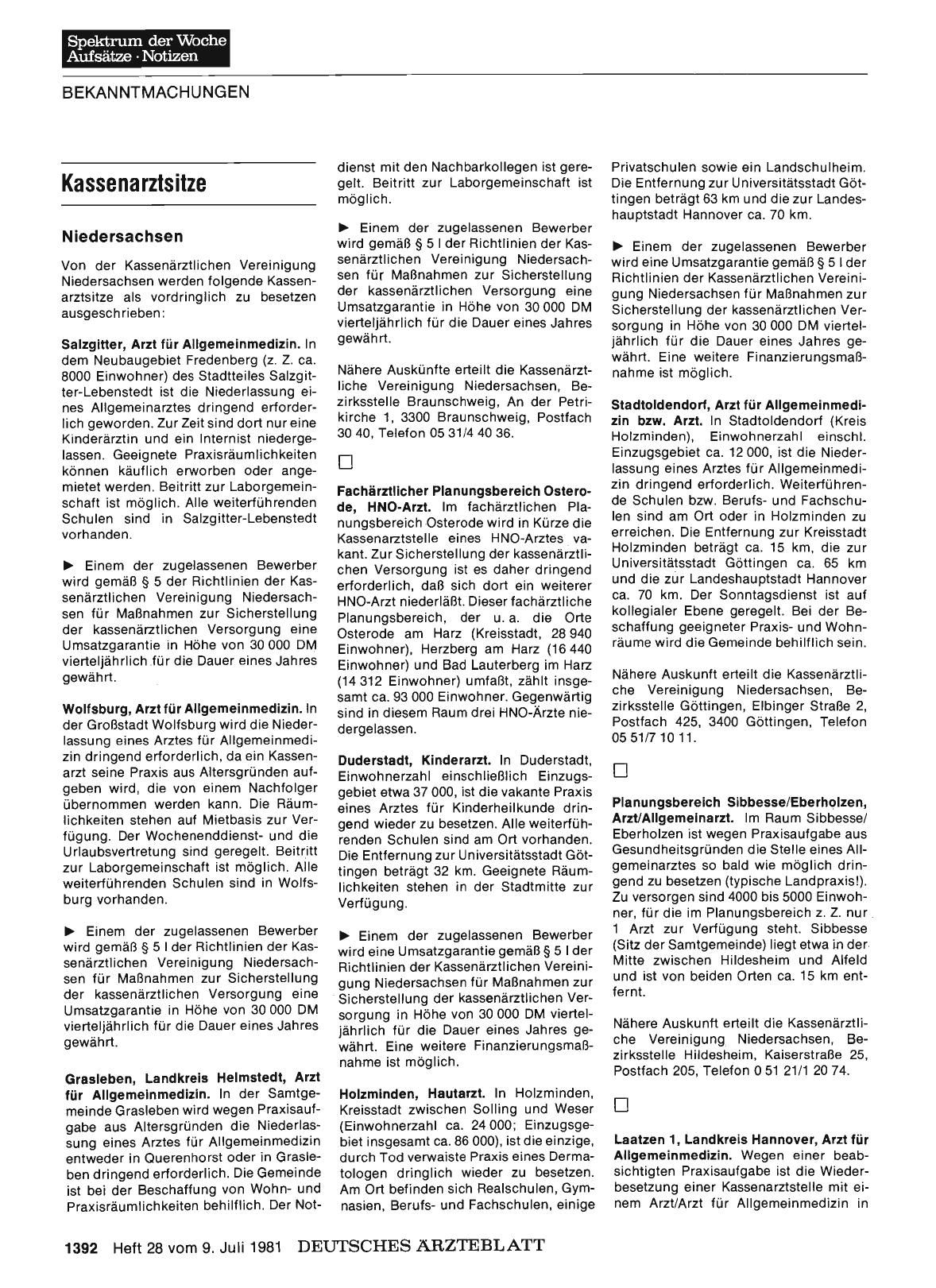 Vorschauseite 1: Kassenarztsitze