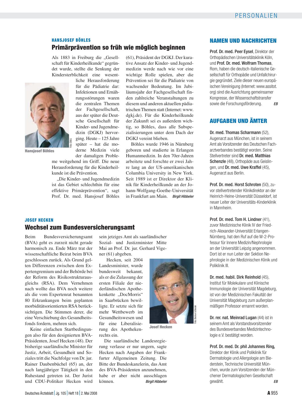 Vorschauseite 1: Hansjosef Böhles: Primärprävention so früh wie möglich beginnen