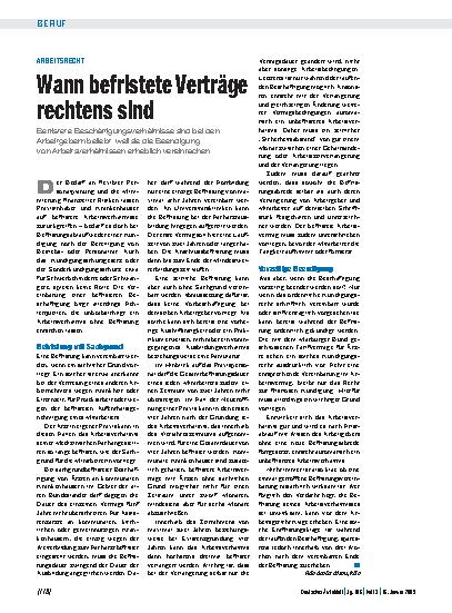 Vorschauseite 1: Arbeitsrecht: Wann befristete Verträge rechtens sind