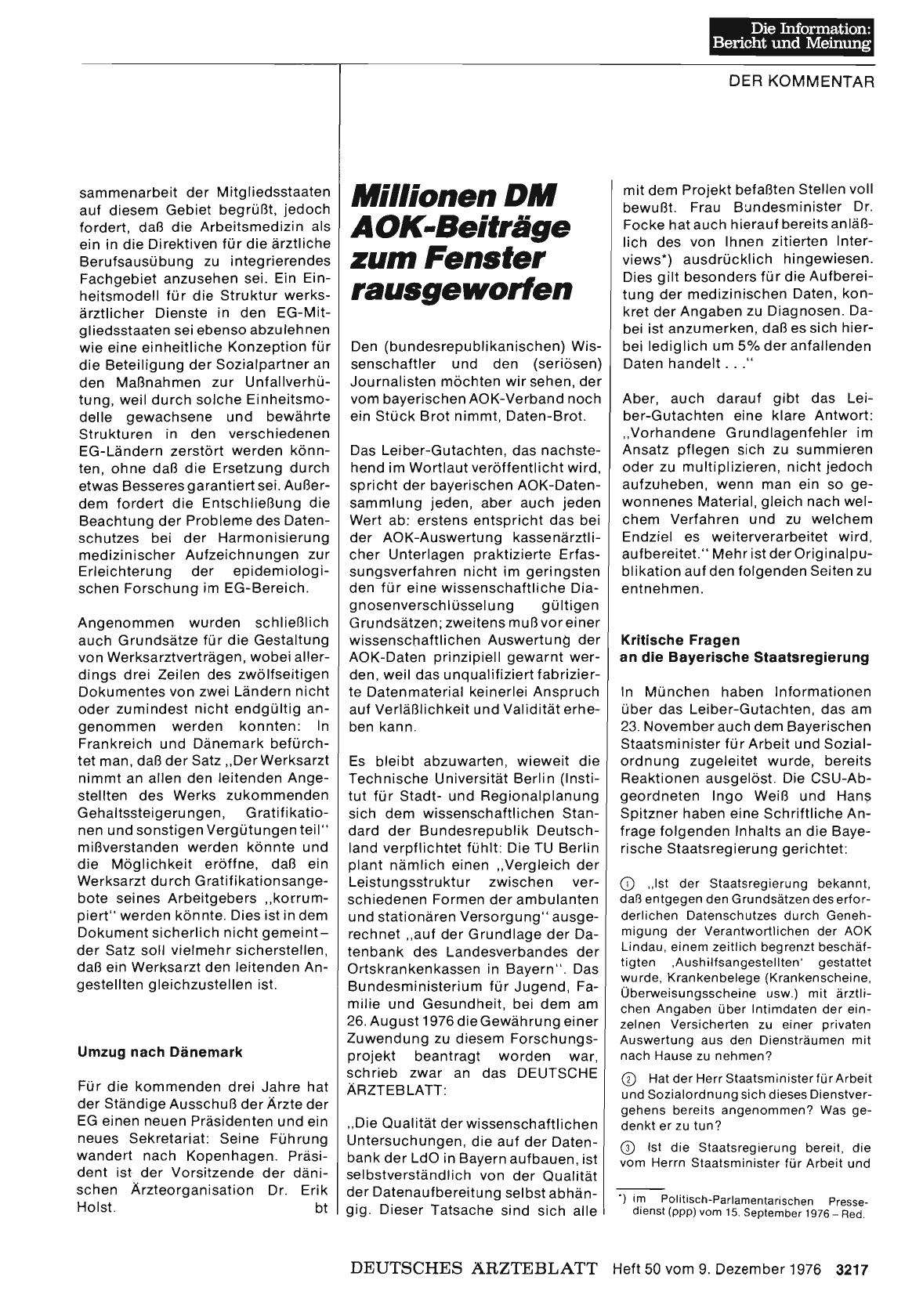 Vorschauseite 1: Millionen DM AOK-Beiträge zum Fenster rausgeworfen