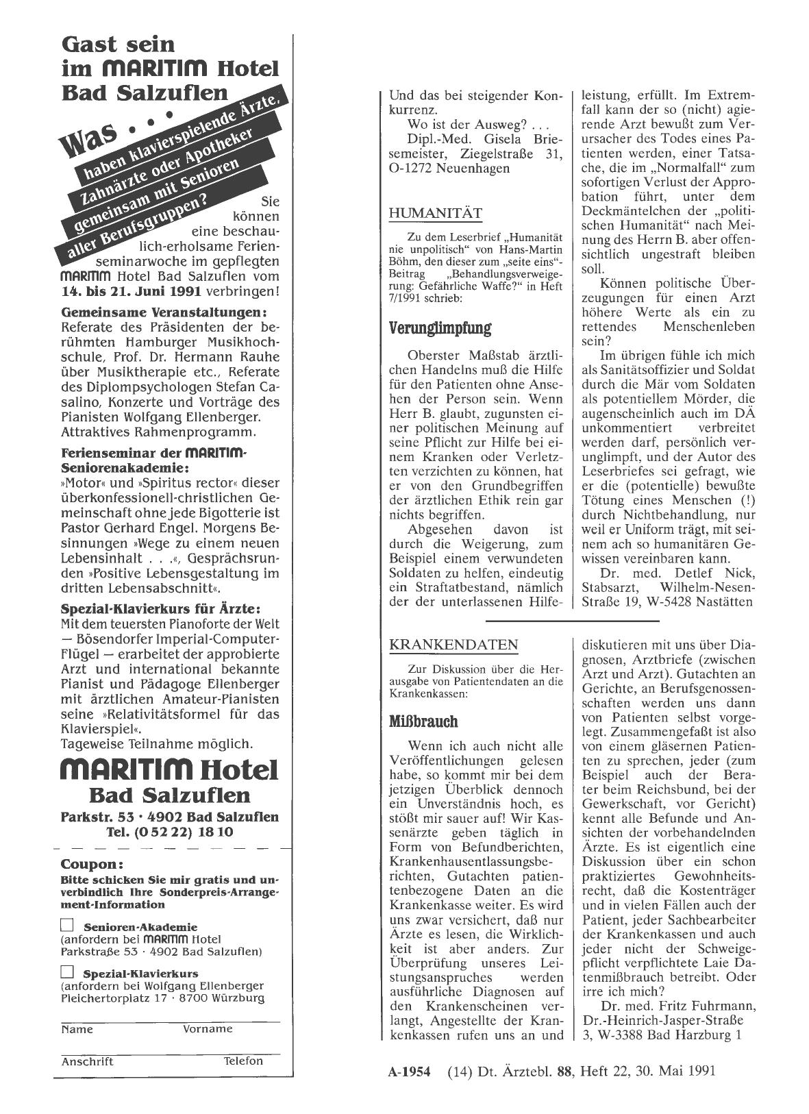 Vorschauseite 1: HUMANITÄT: Verunglimpfung