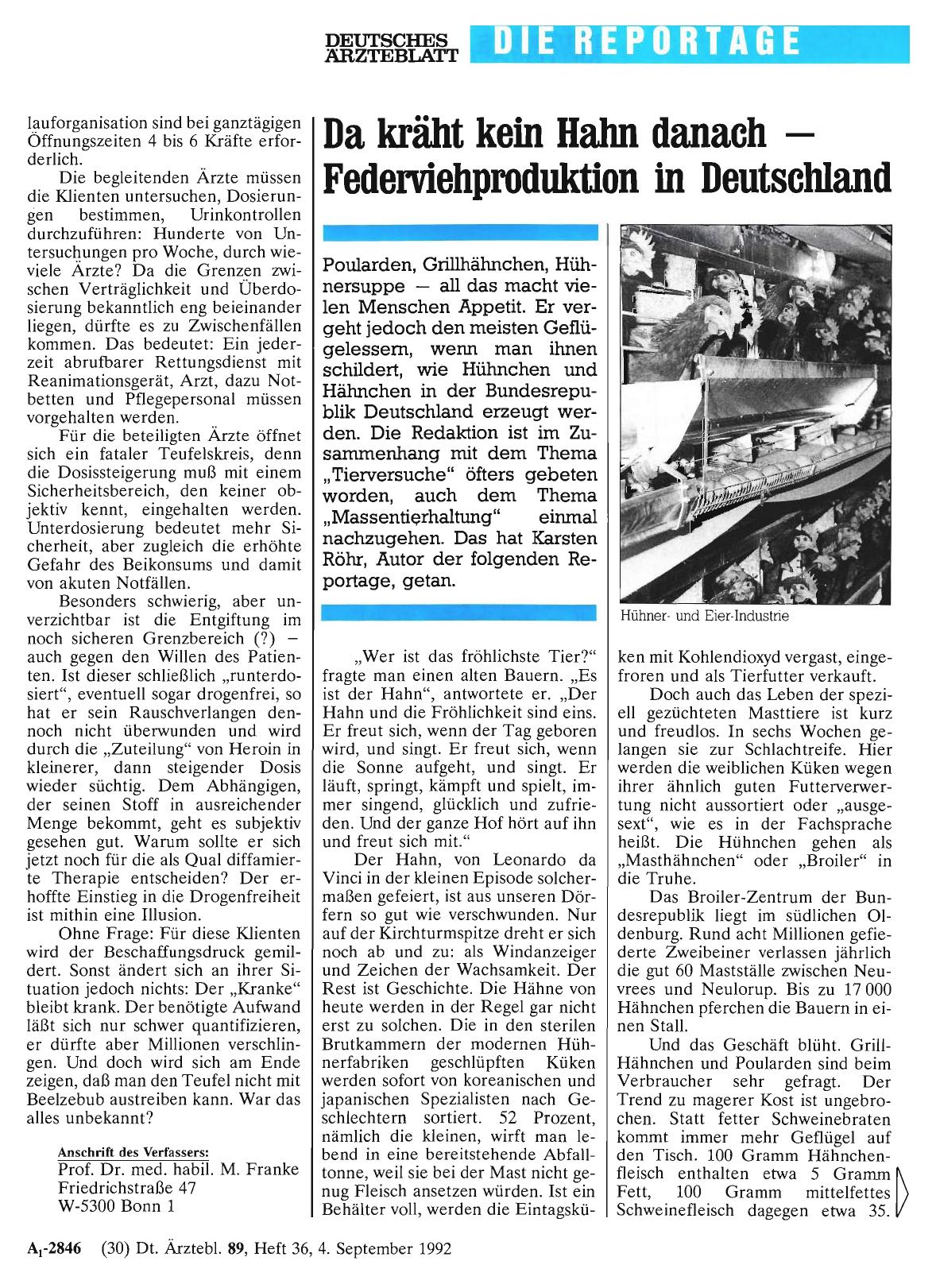 Vorschauseite 1: Da kräht kein Hahn danach: Federviehproduktion in Deutschland