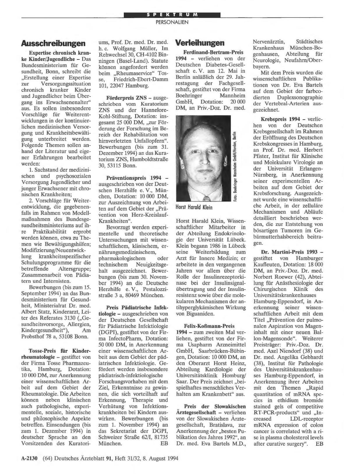 Vorschauseite 1: Ausschreibungen