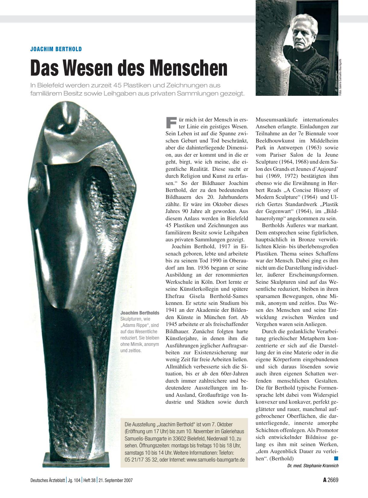 Vorschauseite 1: Joachim Berthold: Das Wesen des Menschen