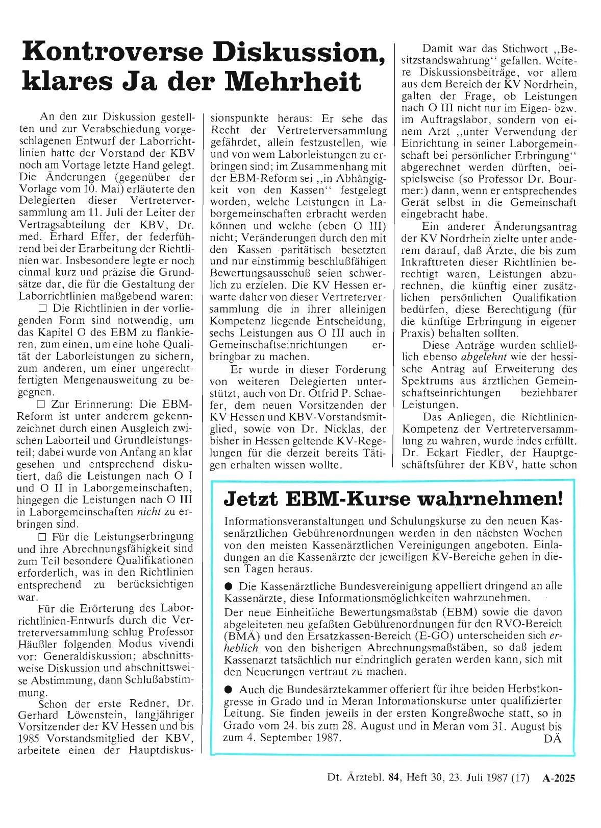 Vorschauseite 1: Jetzt EBM-Kurse wahrnehmen!